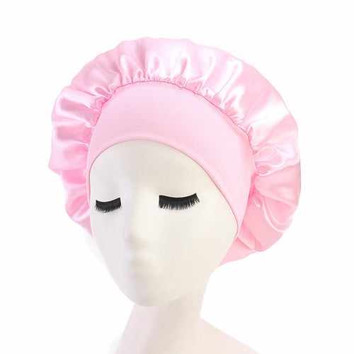 1pc Adjust Solid Satin Bonnet Hair Styling Cap Long Hair Care