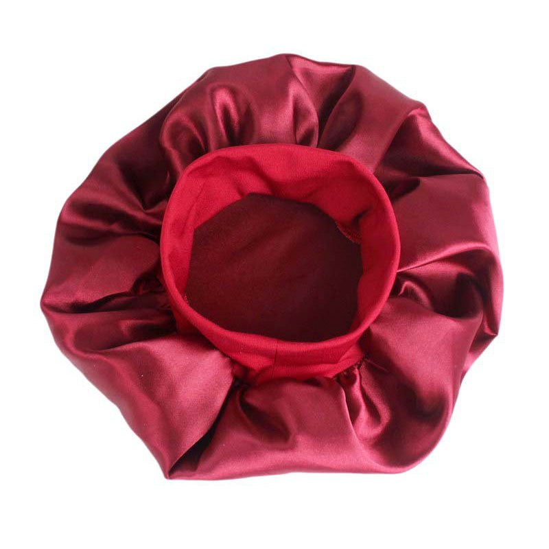 1pc Adjust Solid Satin Bonnet Hair Styling Cap Long Hair Care