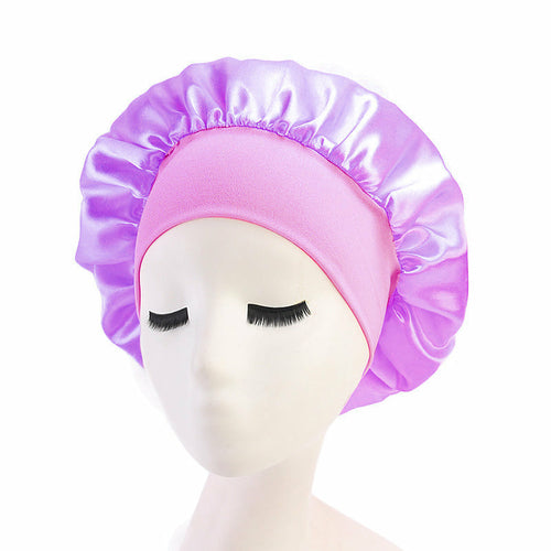 1pc Adjust Solid Satin Bonnet Hair Styling Cap Long Hair Care